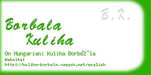 borbala kuliha business card